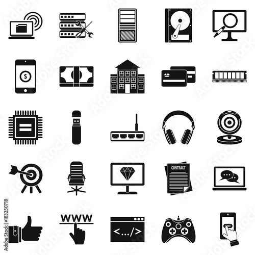 Honorarium icons set, simple style