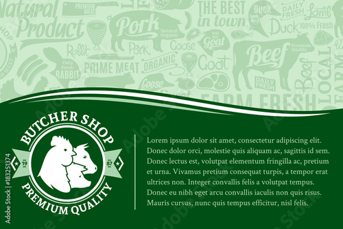 Vector butcher shop illustration