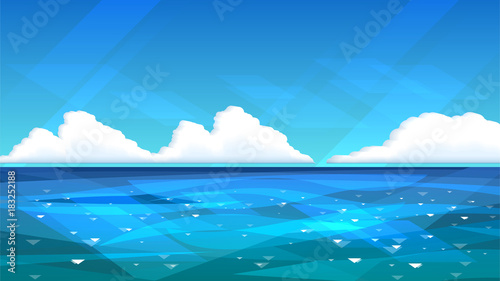 Illustration with sea or ocean, day