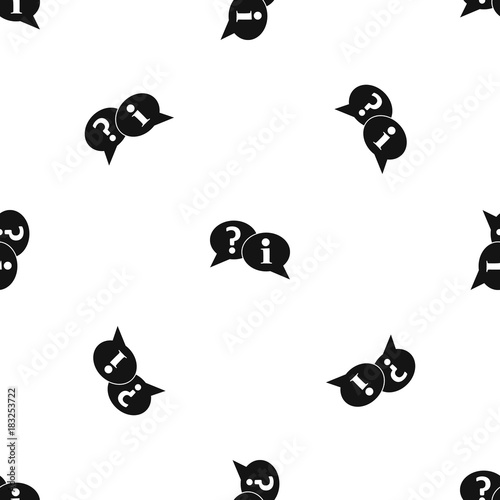 Question and exclamation speech bubbles pattern seamless black
