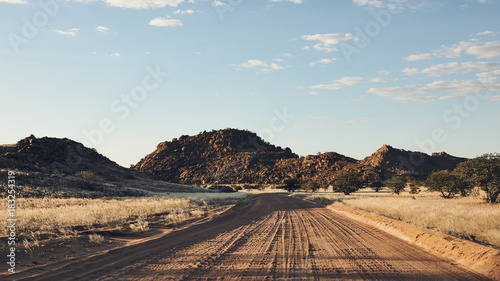 Dirt road in Namibia, matte style