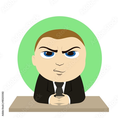 Angry boss at the table