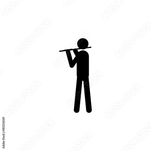 Flute player icon. Silhouette of a musician icon. Premium quality graphic design. Signs, outline symbols collection icon for websites, web design, mobile app