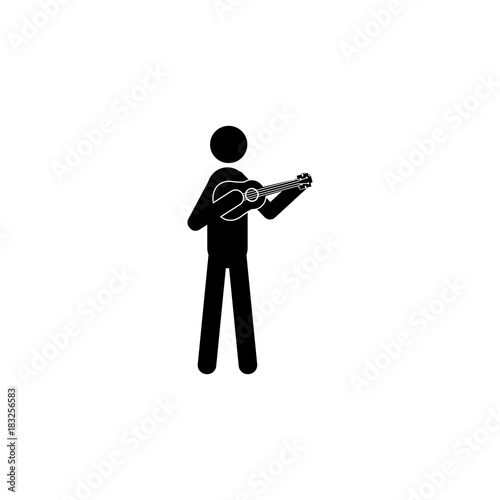 banjo player icon. Silhouette of a musician icon. Premium quality graphic design. Signs, outline symbols collection icon for websites, web design, mobile app