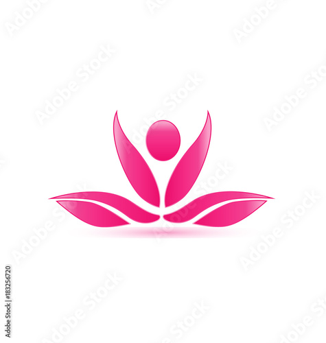 Pink lotus plant spa icon