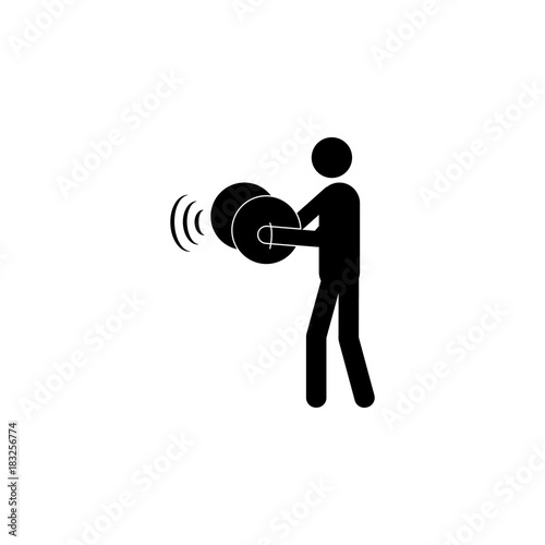 player in music Cymbal icon. Silhouette of a musician icon. Premium quality graphic design. Signs, outline symbols collection icon for websites, web design, mobile app