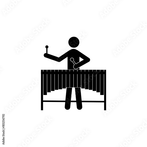 Vibraphone marimba player icon. Silhouette of a musician icon. Premium quality graphic design. Signs, outline symbols collection icon for websites, web design, mobile app