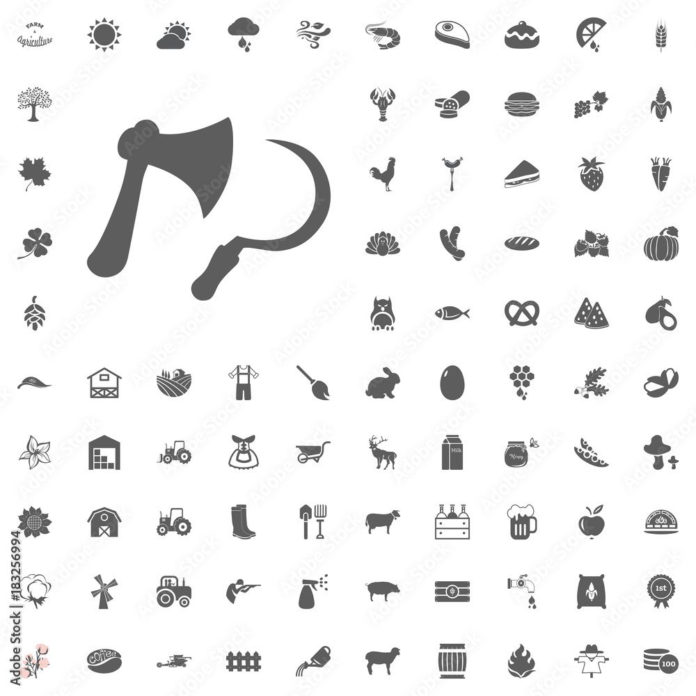 Agriculture and Farm Vector Icons Set