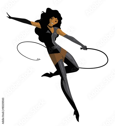 fetish african female character with whip