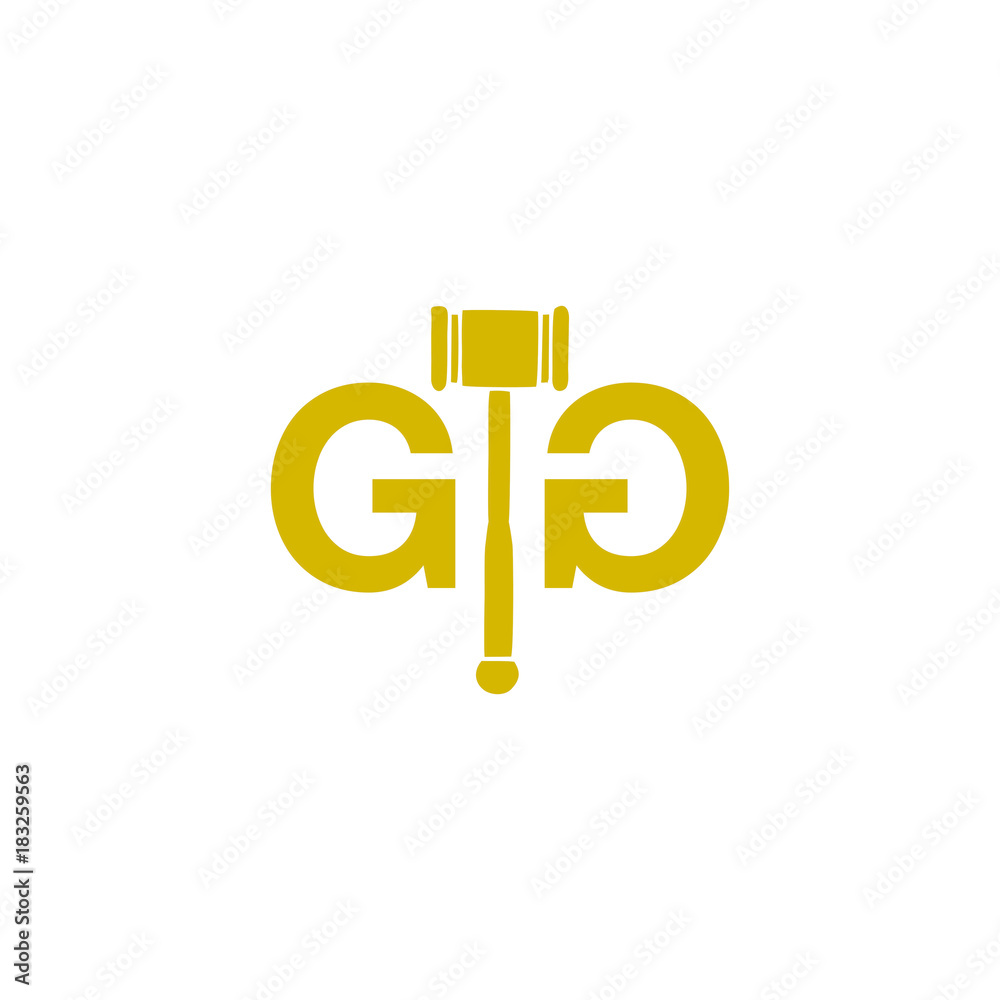 G Hammer Justice Letter Initial Logo Vector G Hammer Justice Letter Initial Logo Vector