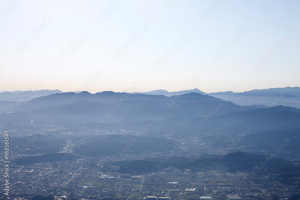 葛城山から望む奈良県御所市