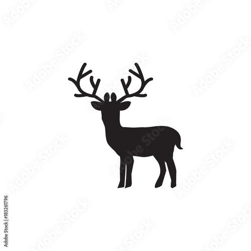 Fototapeta Naklejka Na Ścianę i Meble -  Deer Icon. Winter element. Premium quality graphic design. Signs, outline symbols collection, simple icon for websites, web design, mobile app