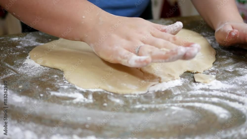Timelapse woman rolling dough and cutting it in bakery Timelapse woman rolling dough and cutting it in bakery