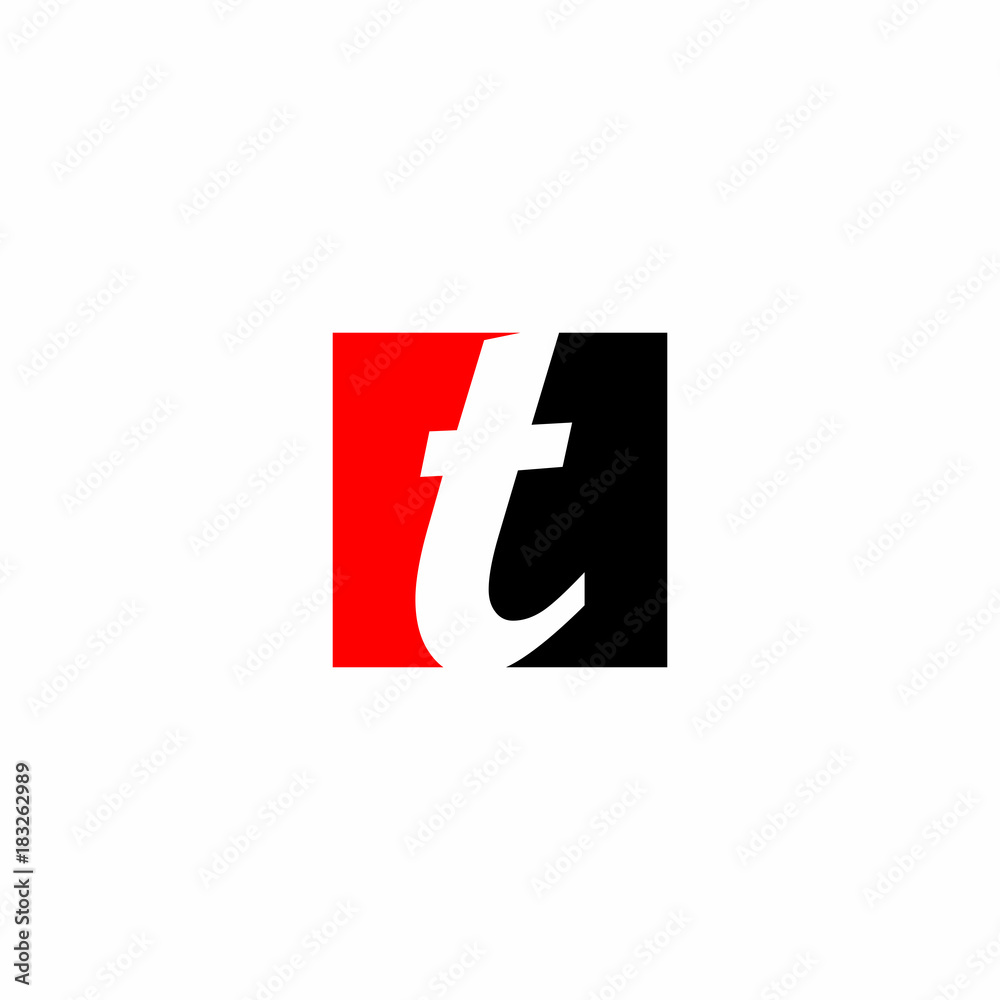 Fototapeta premium Red and Black Abc Letter Initial Logo Vector