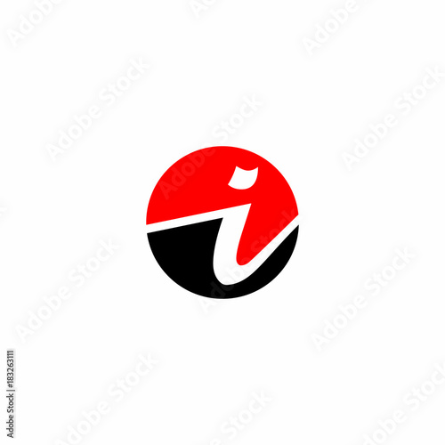 I Letter Initial on Circle Shape Logo vector