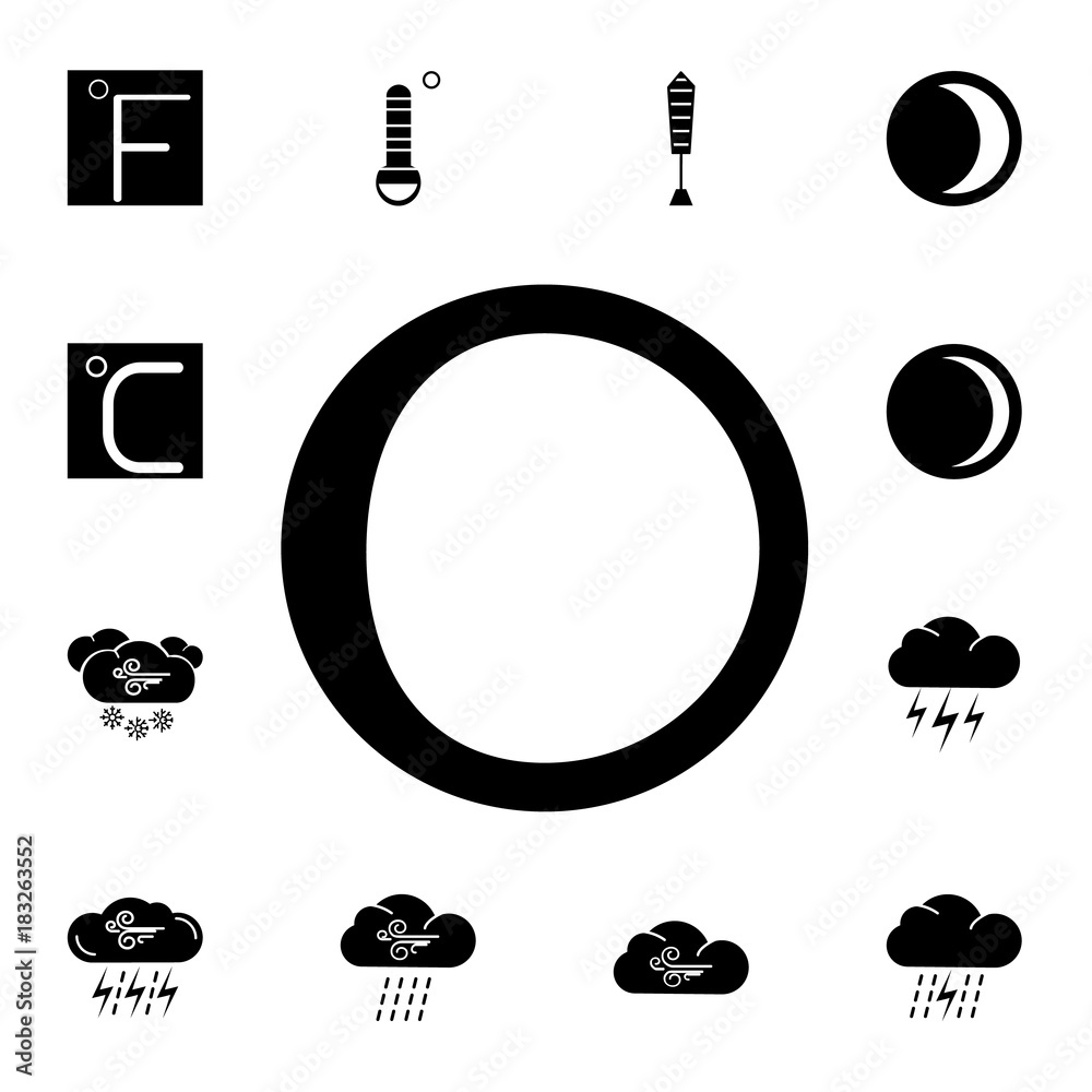 waxing gibbous moon icon. Set of weather sign icons.  Icons Premium