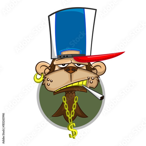 Bad Monkey Logo cartoon vector