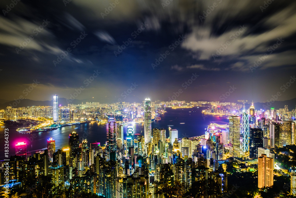 Fototapeta premium View of Hong Kong island. Can see the major business buildings