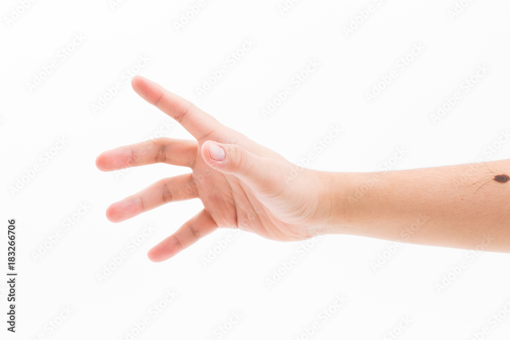 Man hand isolated on white background, clipping path Man hand isolated on white background, clipping path