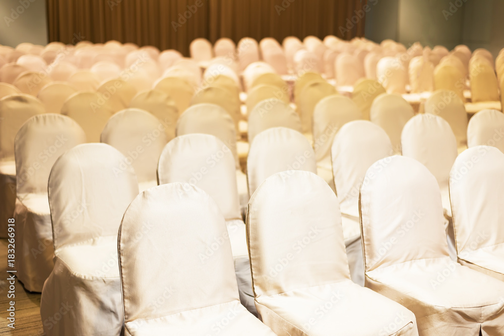 Obraz premium A detail shot of a meeting room chairs