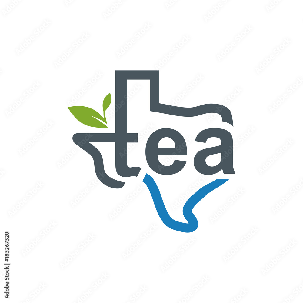 Fototapeta premium Texas Line Maps with Tea Letter Inside Logo Vector