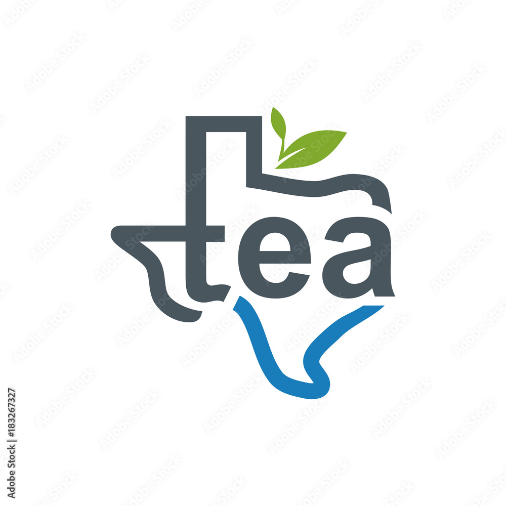 Fototapeta premium Texas Line Maps with Tea Letter Inside Logo Vector