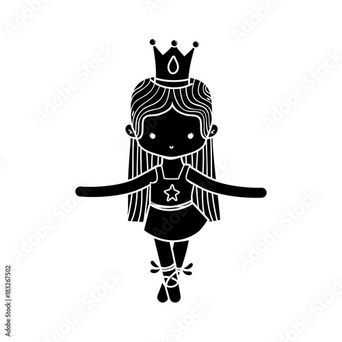 contour girl practice ballet with profesional clothes and straight hair