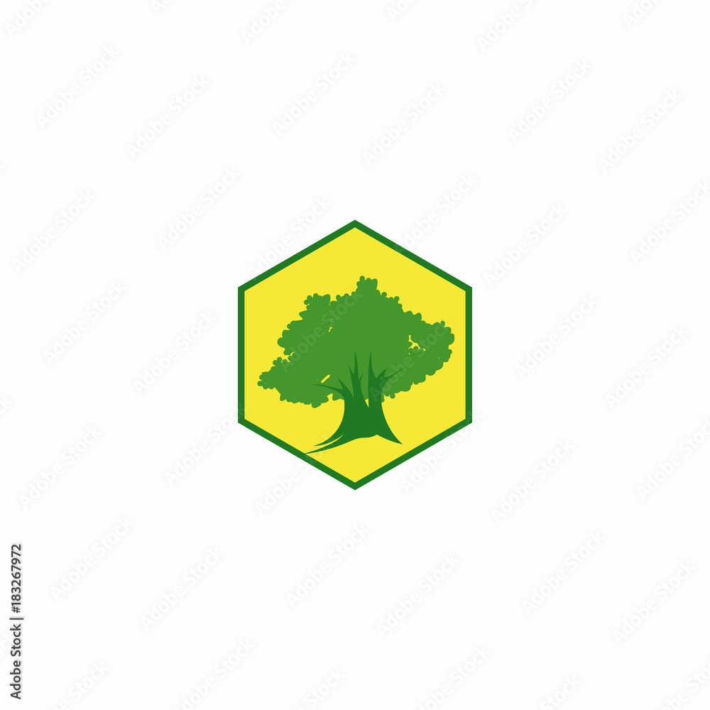Strong Elegant Green Tree Logo vector
