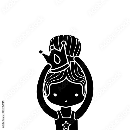contour girl practice ballet with bun hair and crown