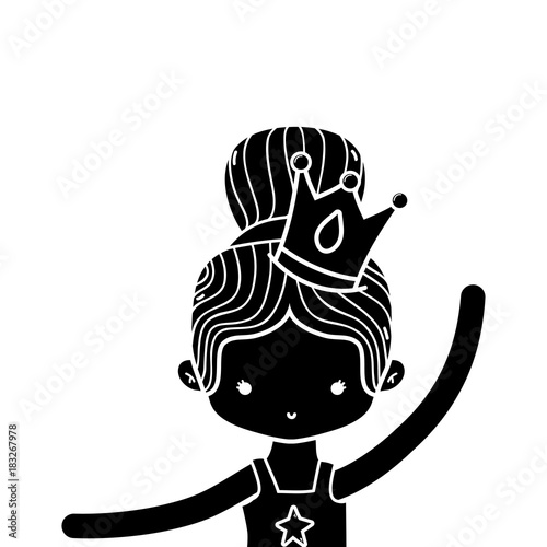 contour girl practice performance ballet with bun hair and crown