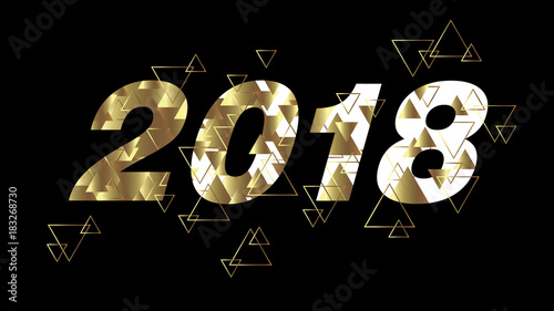 Happy New Year 2018 background decoration. Template for design of greeting card 2018. Vector illustration of the date of 2018. Used for modern design, cover, template, design, brochure, flyer.
