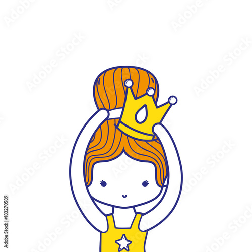 colorful girl practice performance ballet with bun hair and crown