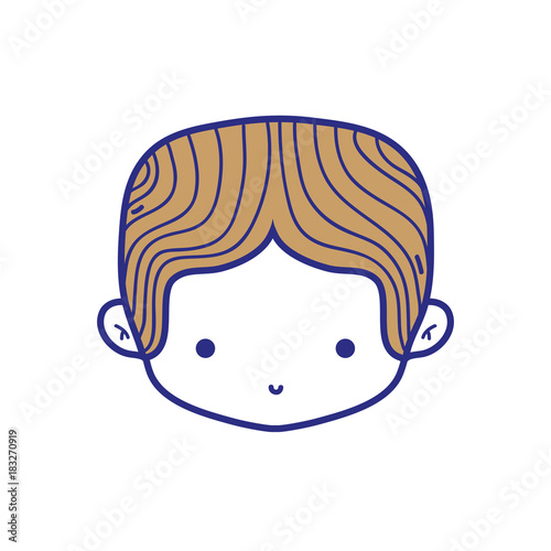 colorful boy head with middle parted hair