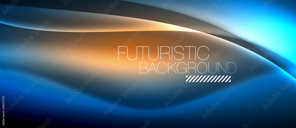 Neon glowing wave, magic energy and light motion background Neon glowing wave, magic energy and light motion background