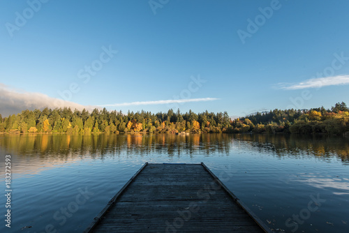 Slika na platnu A dock in the lost lagoon Vancouver British columbia Canada