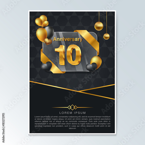 anniversary decorated greeting card template