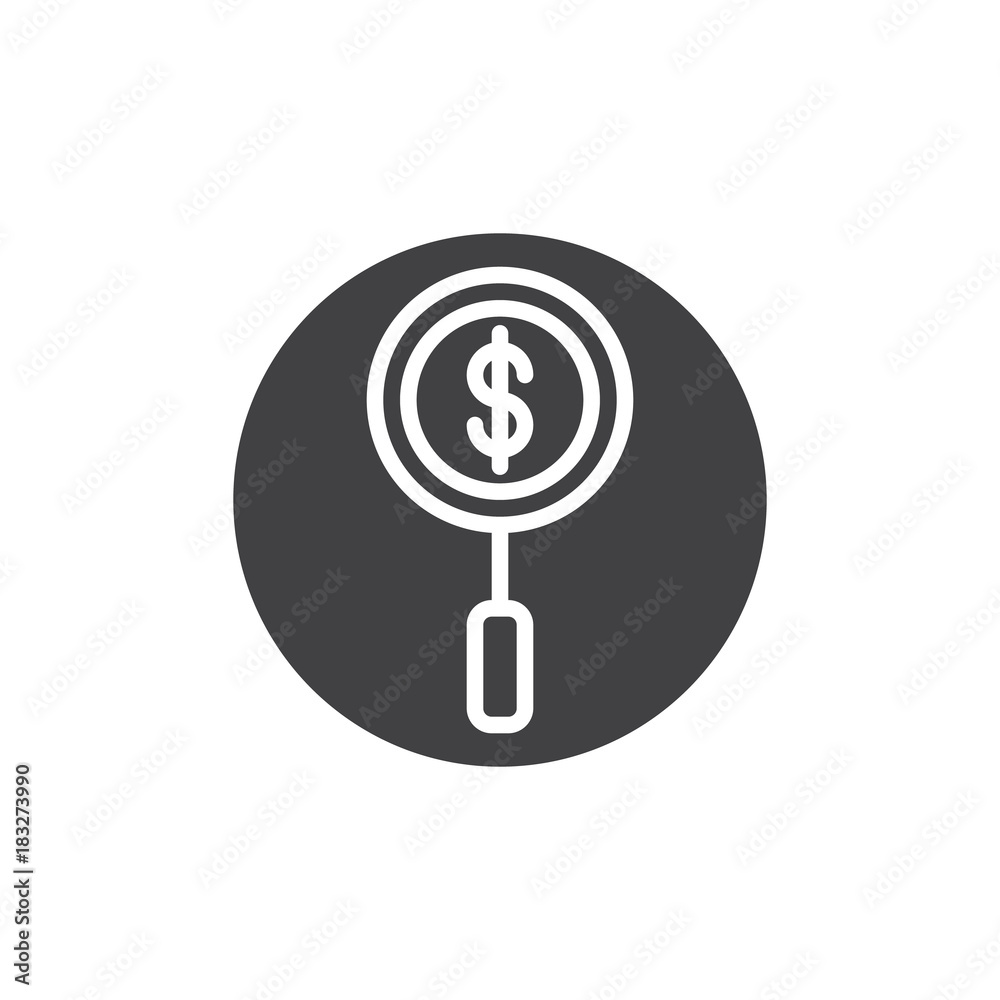 Search magnifying glass and dollar icon vector Search magnifying glass and dollar icon vector