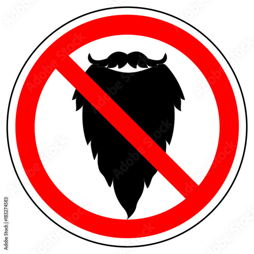 Prohibition sign of beard, vector