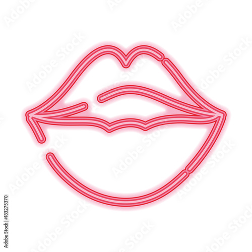 neon female fashion lips style
