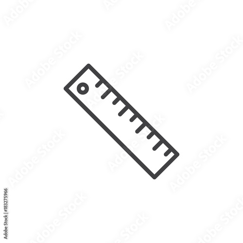 Measuring ruler line icon