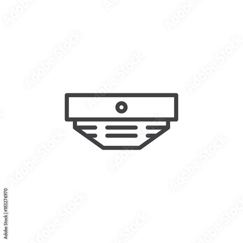 Smoke detector line icon, outline vector sign, linear style pictogram isolated on white. Fire fighting symbol, logo illustration. Editable stroke
