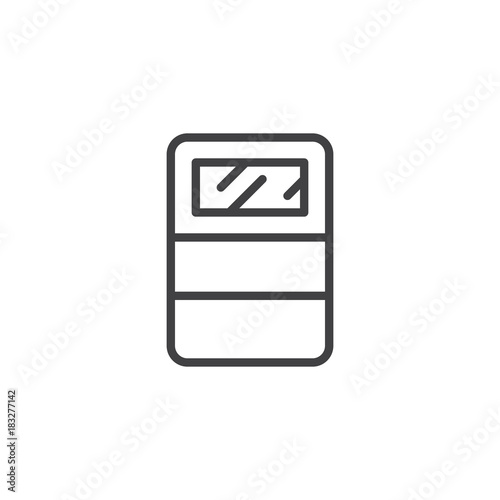 Police riot shield line icon, outline vector sign, linear style pictogram isolated on white. Symbol, logo illustration. Editable stroke