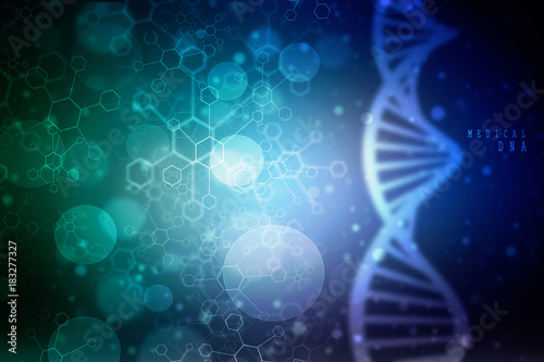 3d render of dna structure, abstract background © jijomathai