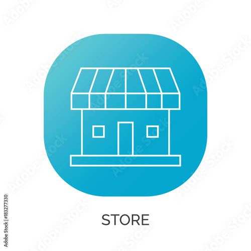 store vector thin line icon