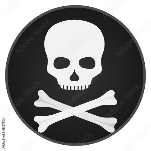 Skull with bones. Skull and bones on a black background.