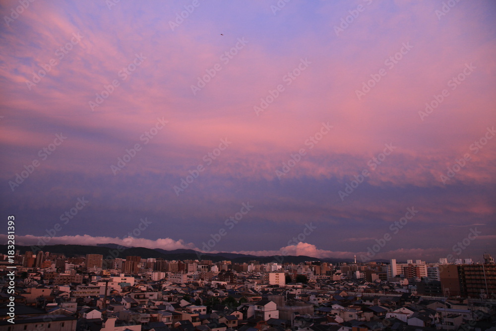Jsut after sunset in Kyoto