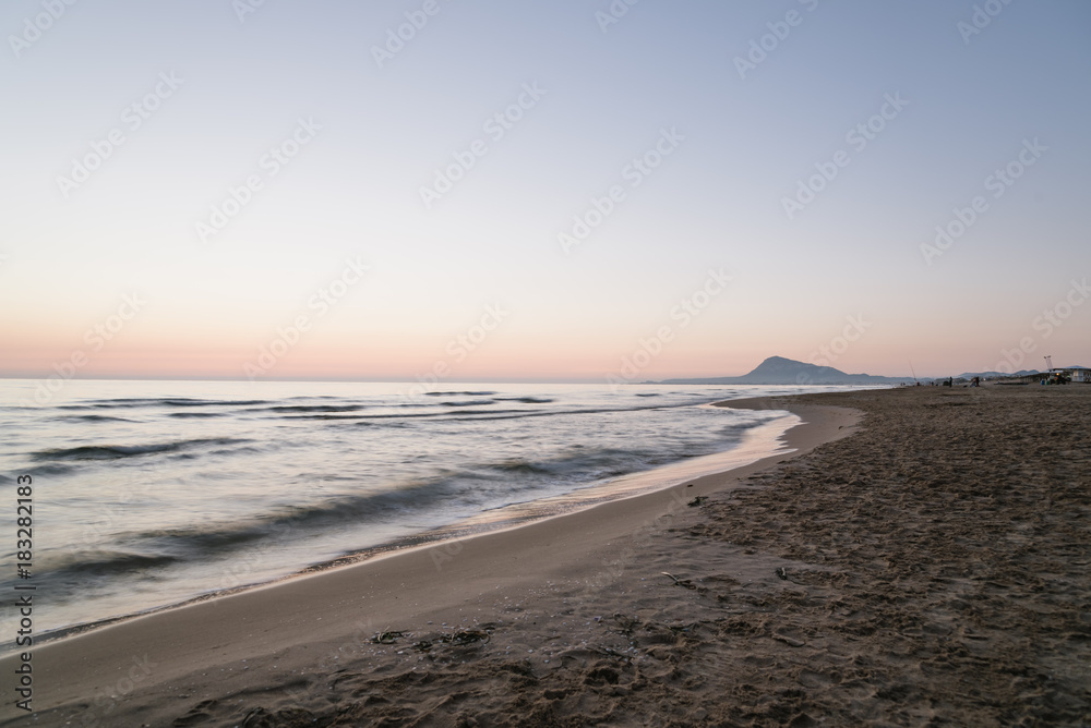 Scenic View Of Sea Against Sky At Morning Scenic View Of Sea Against Sky At Morning