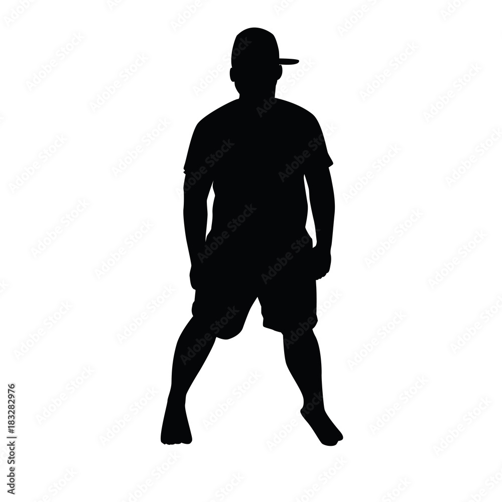 posing man silhouette illustration design