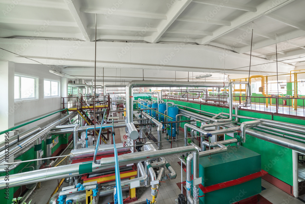 Fototapeta premium Modern factory boiler room.