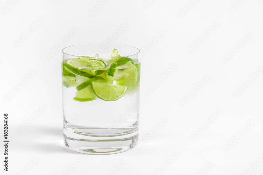 Glass with Water on White Background Glass with Water on White Background